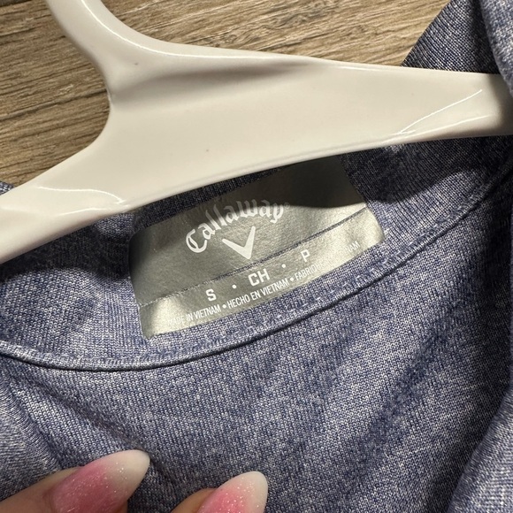Callaway Blue Short Sleeve Golf ⛳️ Polo with Zipper - Picture 4 of 5